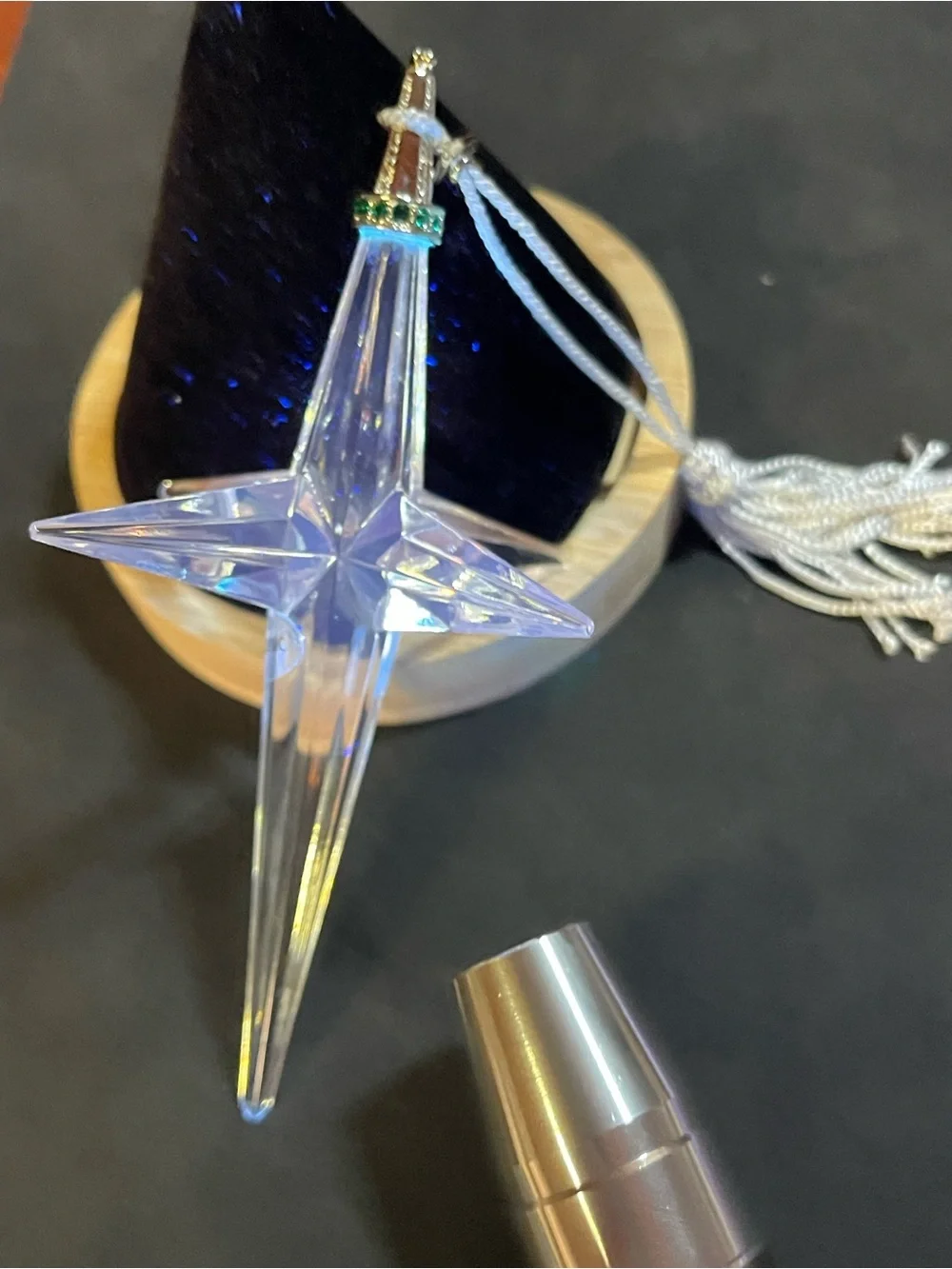 Lenox “Millennium Edition 2000” 4 Pointed Clear Crystal Star Ornament / 5” - 52g